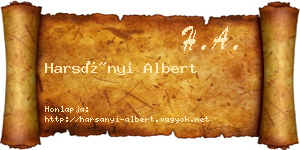 Harsányi Albert névjegykártya