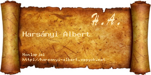 Harsányi Albert névjegykártya